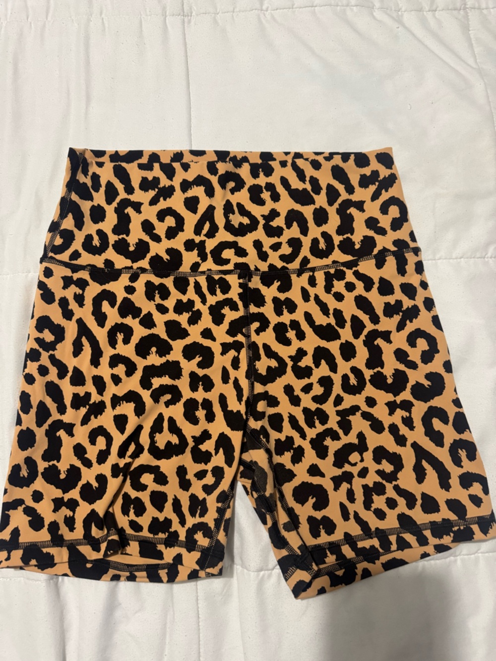 Leopard Print High-Waist Leggings - Black on Tan. BWOT